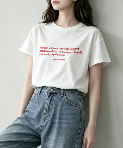 aimoha/ミニメッセージロゴTシャツ