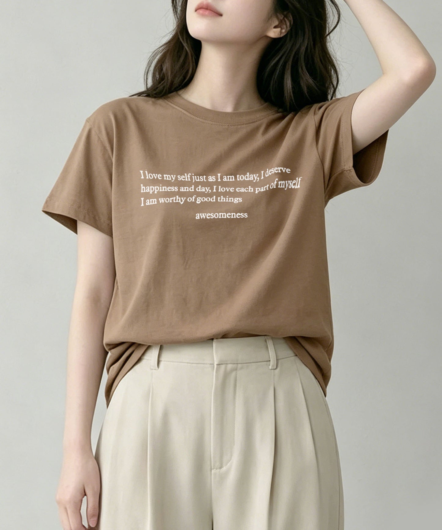 aimoha/ミニメッセージロゴTシャツ