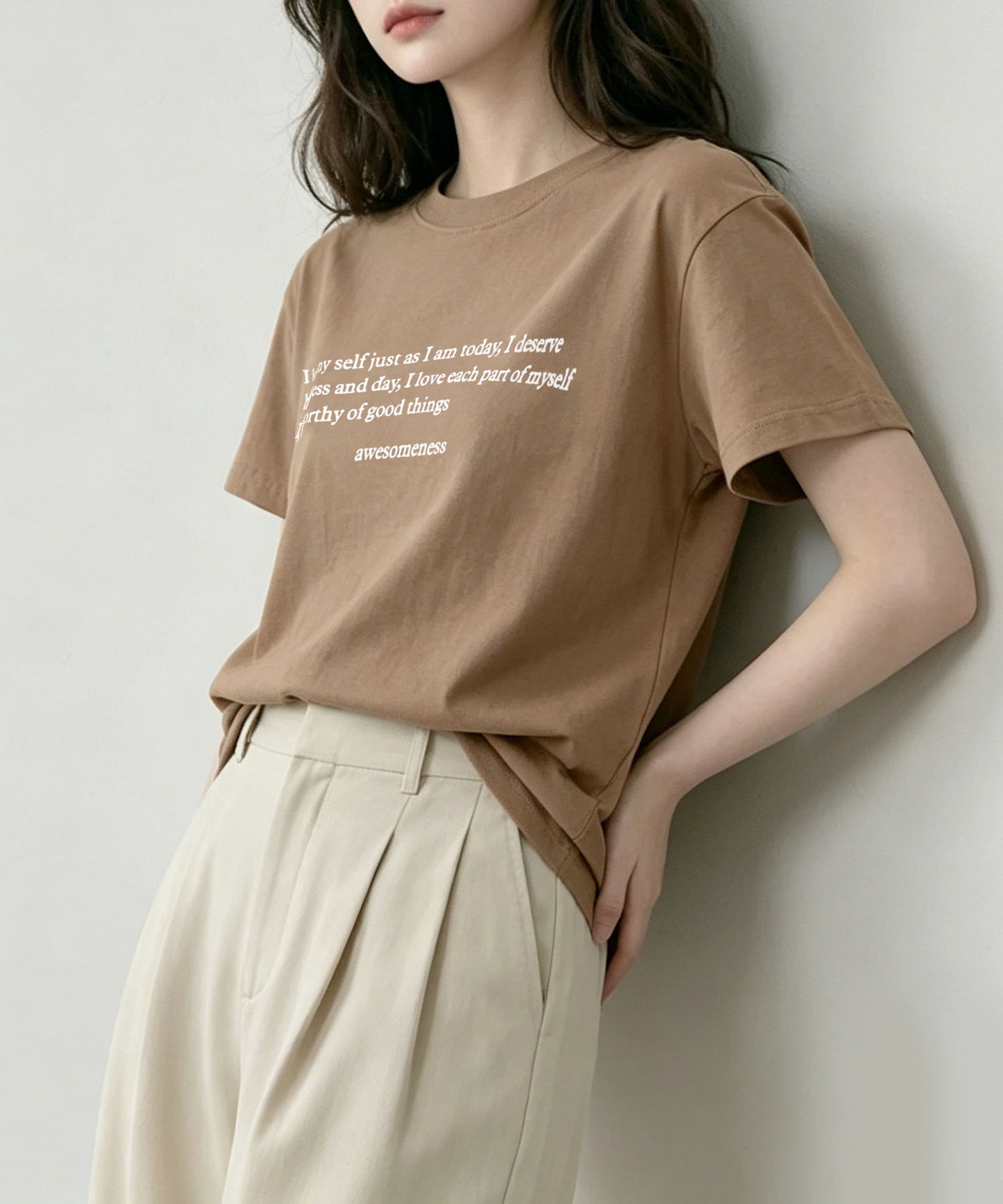 aimoha/ミニメッセージロゴTシャツ