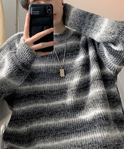 【aimoha Men's】GRADIENT BORDER KNIT グラデーション ボーダーニット