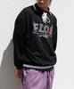[HOOK -original-] Vintage style fringe embroidery lace-up polo collar sweatshirt