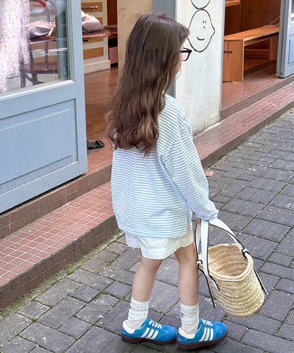 【aimoha-KIDS-】キッズ　シアーボーダーロングTシャツ