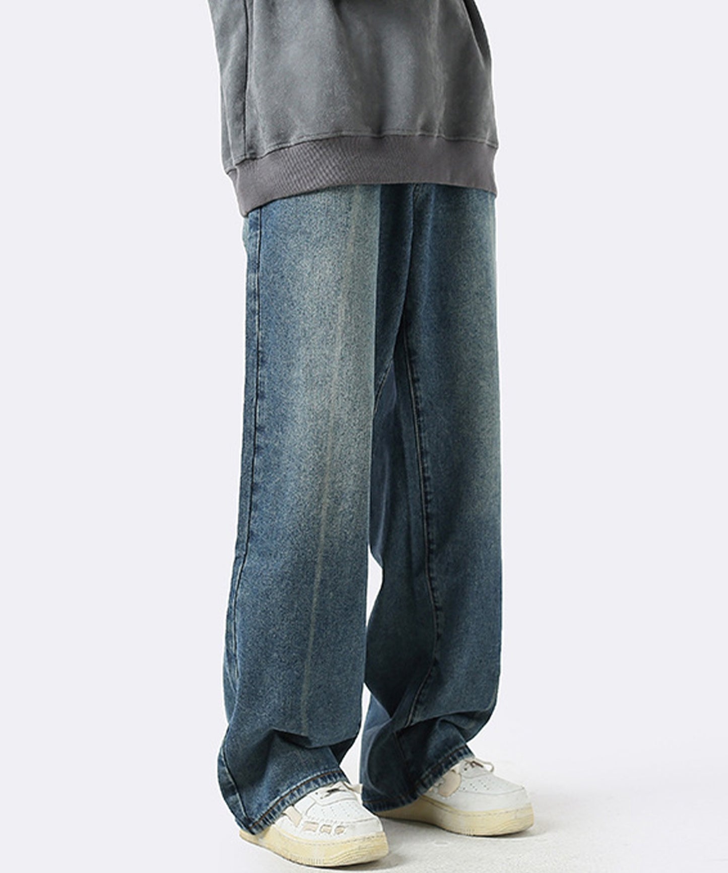 [ aimoha Men's ] Wide loose denim