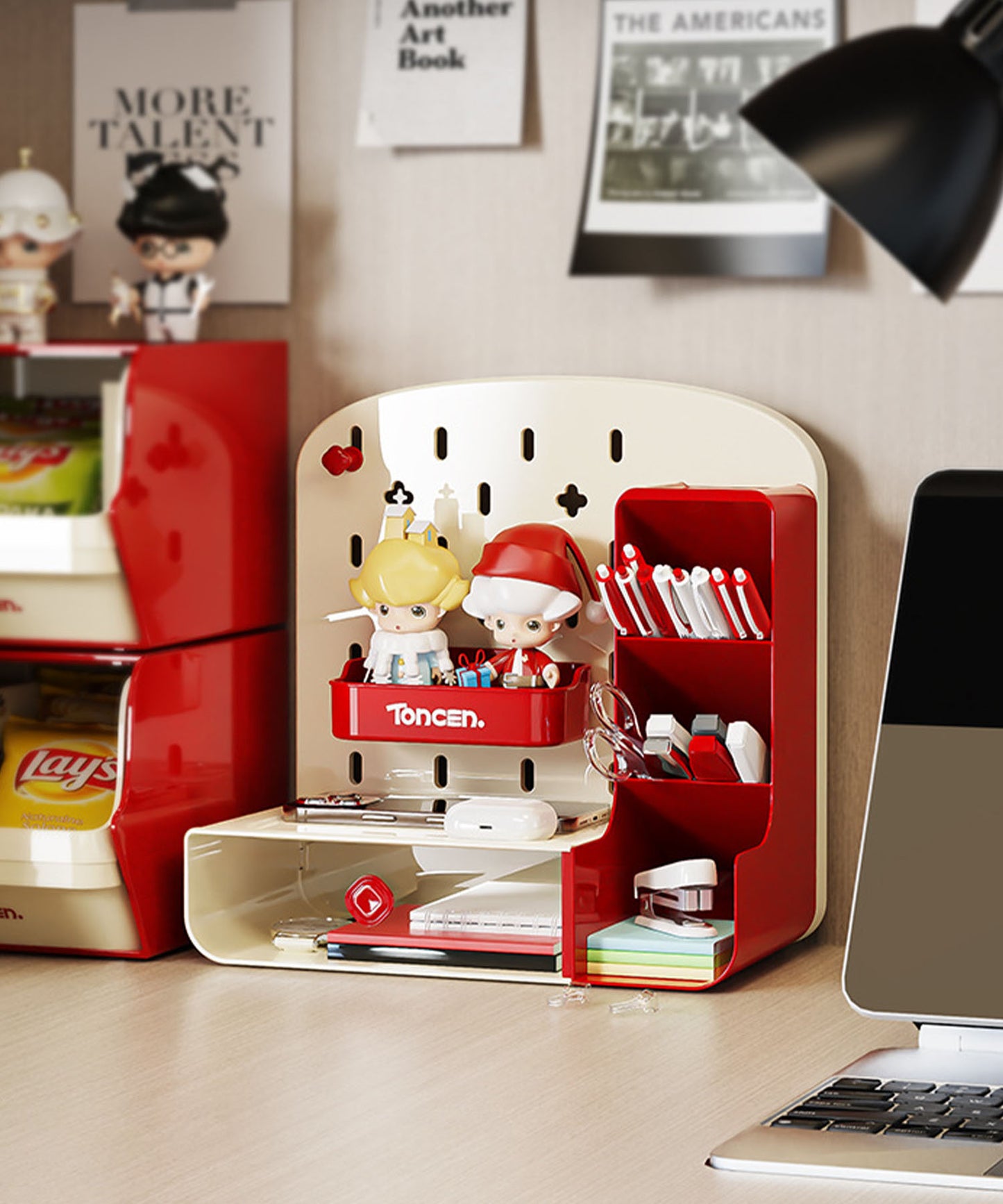 有孔ボード付き卓上収納ラック