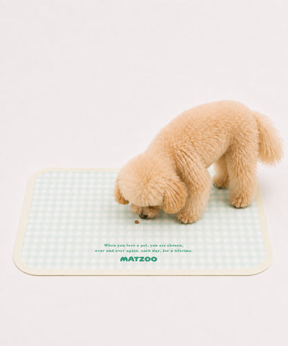 カラフルチェック ペット用食事マット（30×40cm）