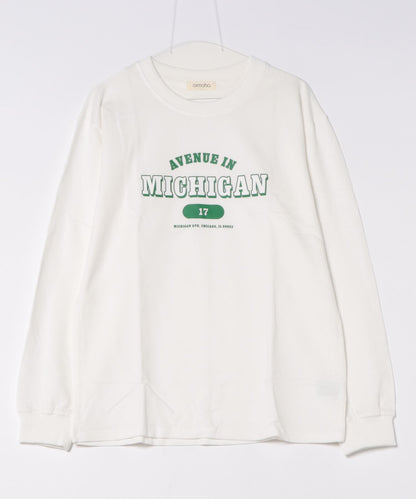 aimoha/カレッジロゴ長袖Tシャツ