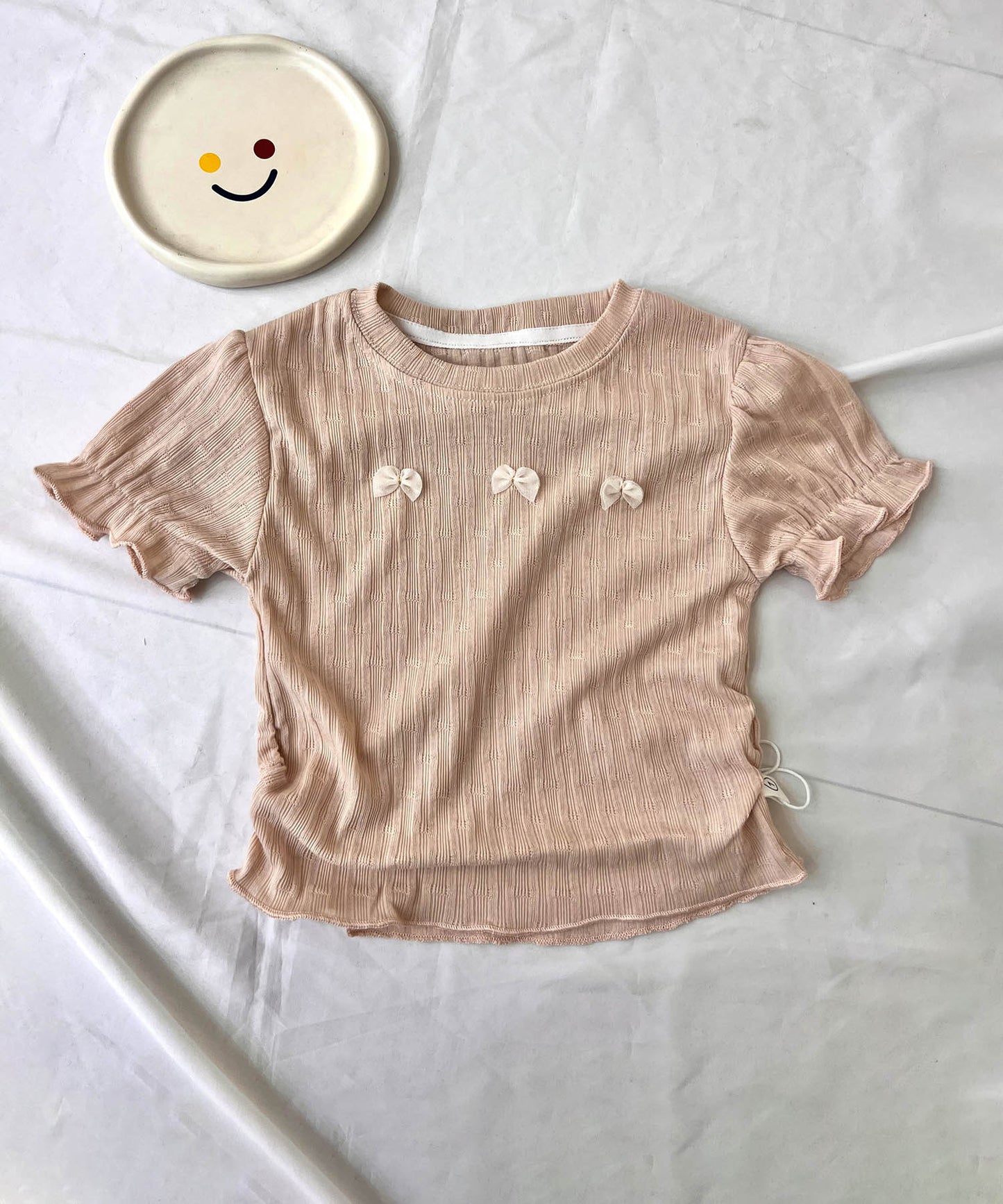 [aimoha-KIDS-] Ribbon Accent Ruffle T-shirt