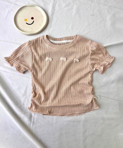 [aimoha-KIDS-] Ribbon Accent Ruffle T-shirt