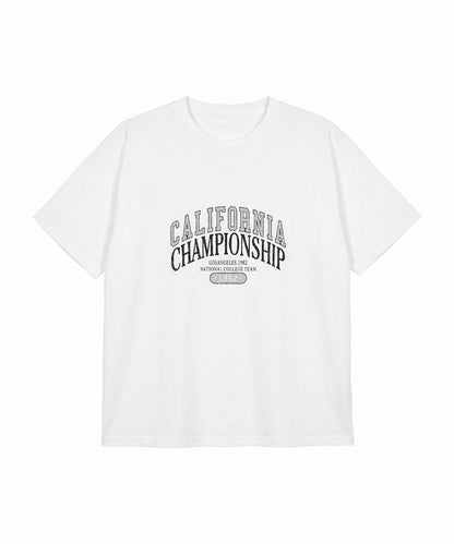 aimoha/カレッジロゴプリントTシャツ