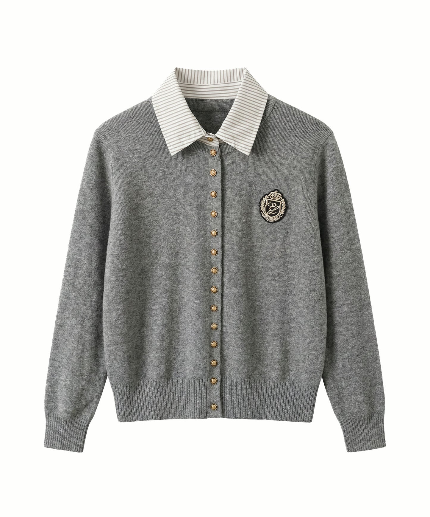 HOOK for girls　配色ストライプ襟付きカーディガン