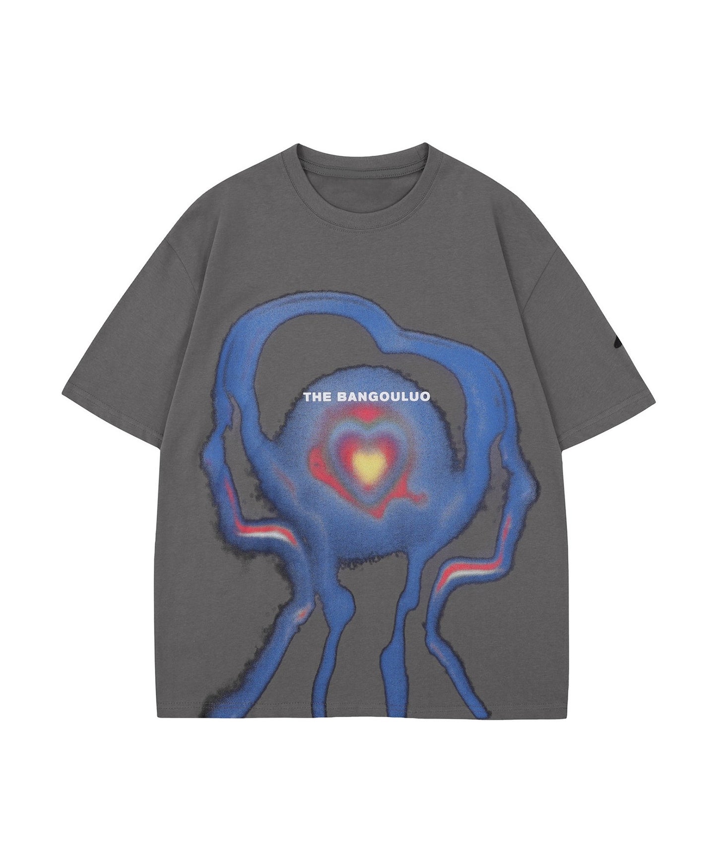 【HOOK】個性派抽象画プリント半袖ビッグTシャツ