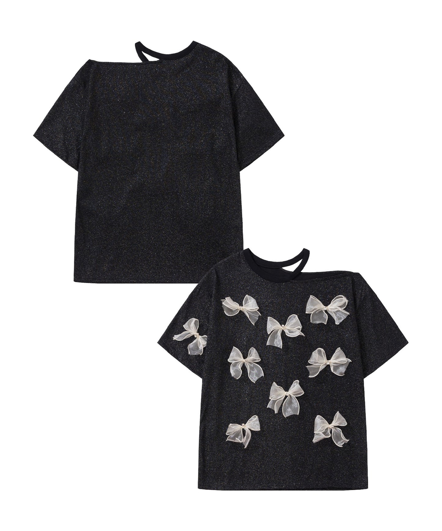 HOOK for girls　ワンショルダー半袖リボンTシャツ