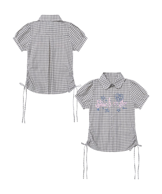 HOOK for girls　サイドシャーリングチェックシャツ