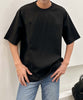 aimoha men ミニマルデザインクルーネックTシャツ