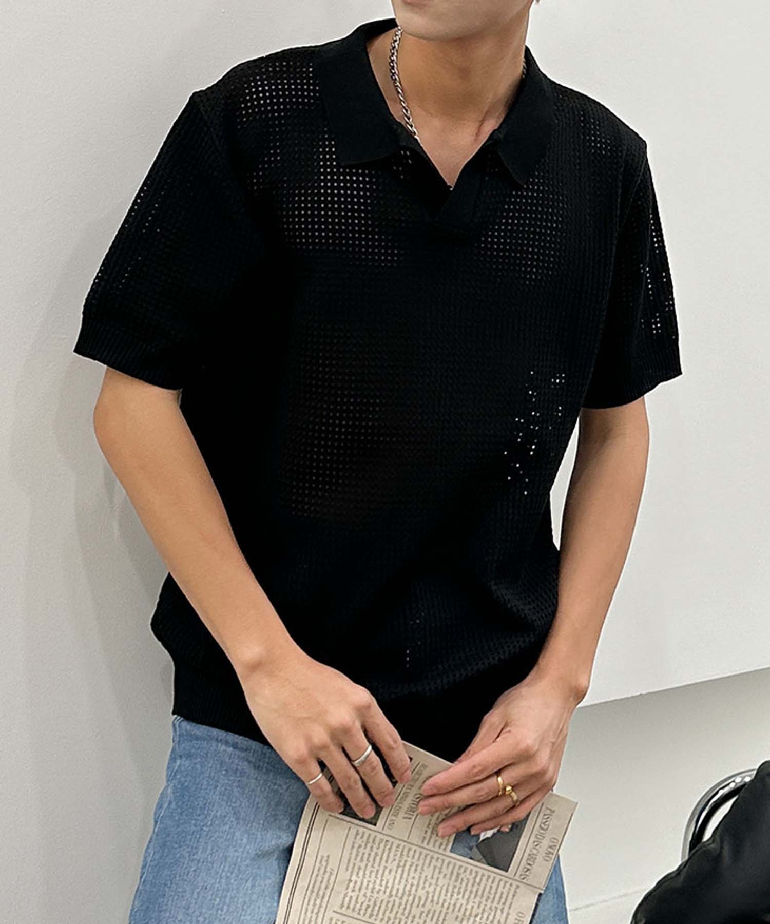 aimoha men Sheer Light Polo Top