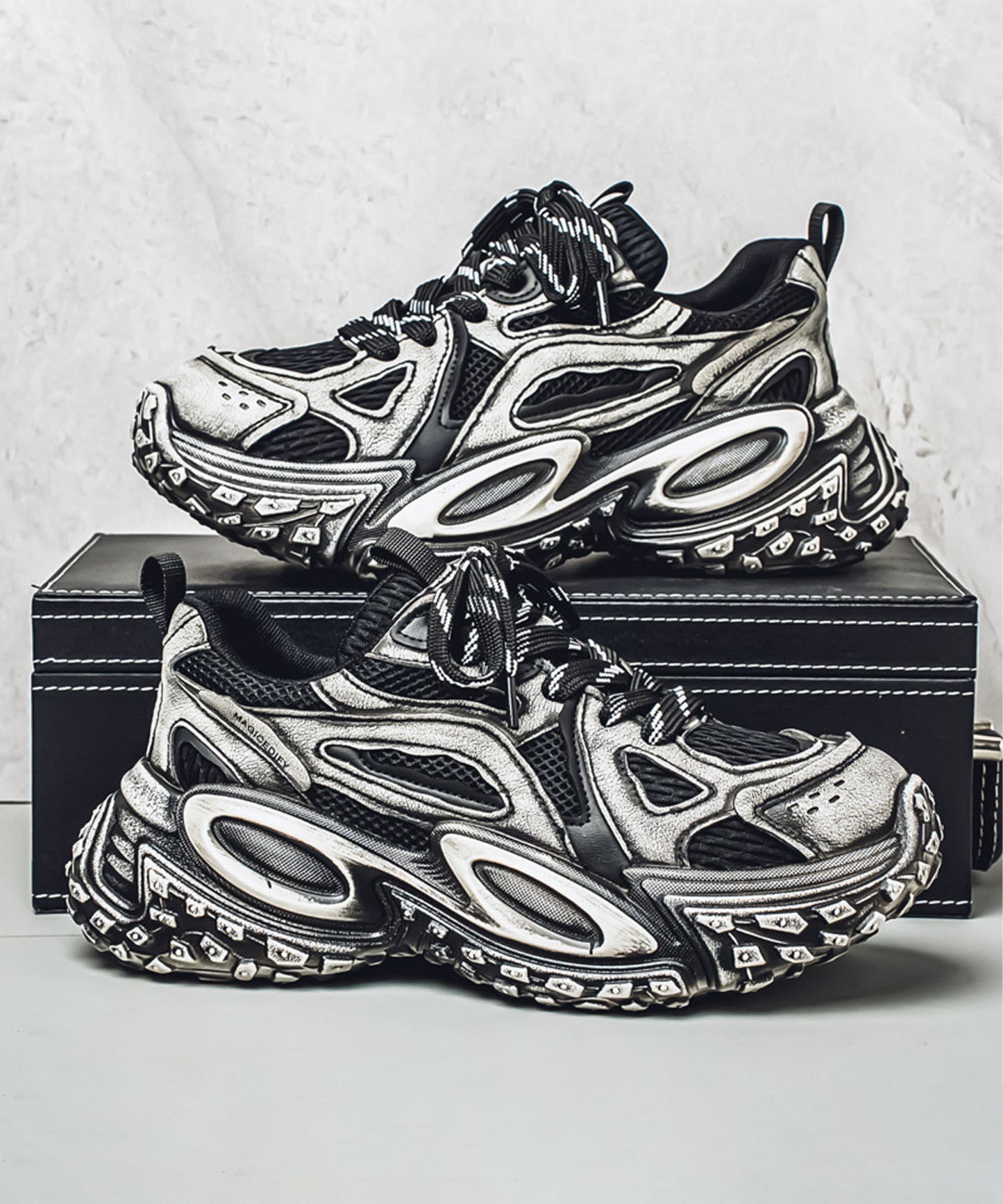 【SHOES 365】厚底凹凸ダッドスニーカー
