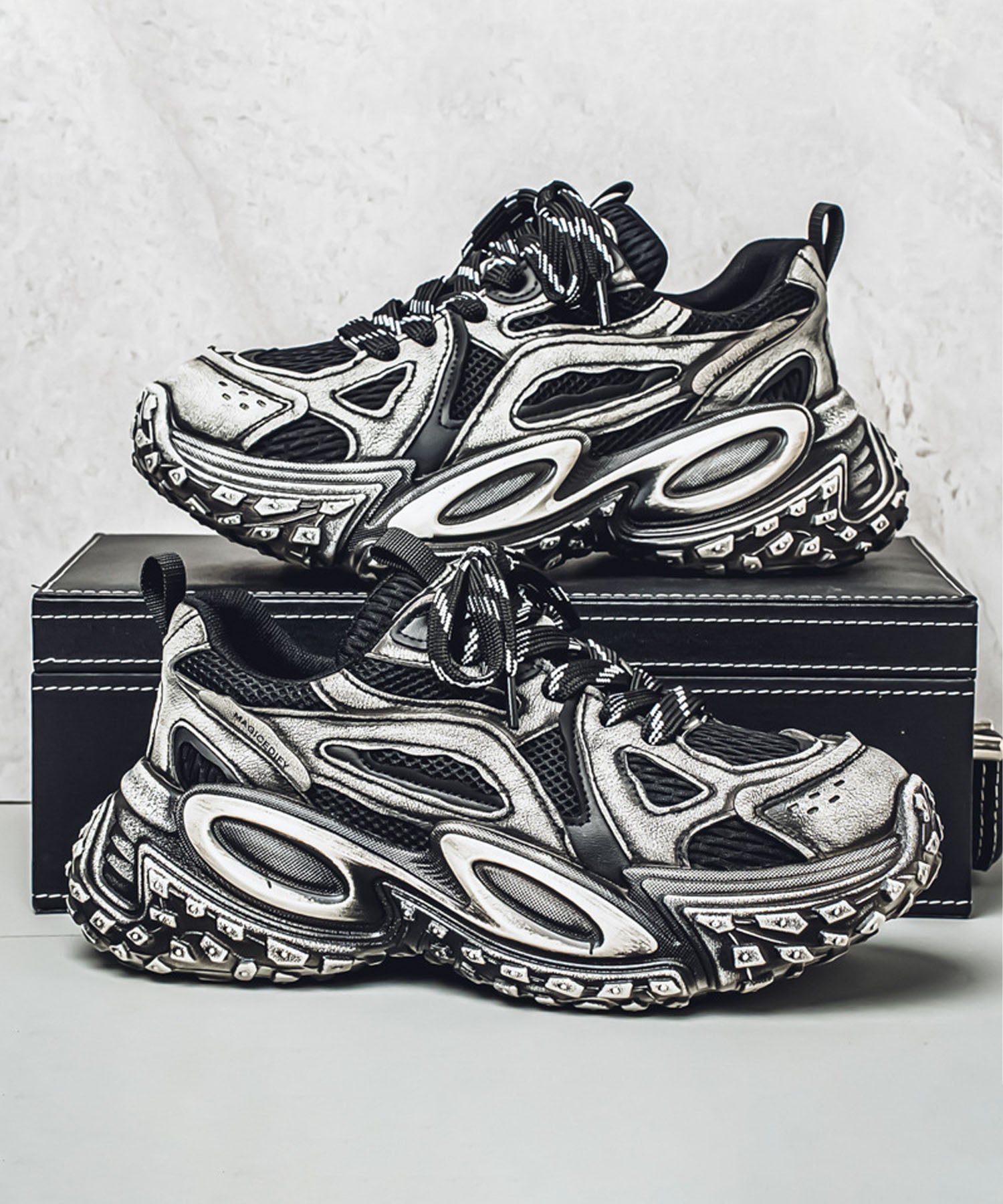 【SHOES 365】厚底凹凸ダッドスニーカー