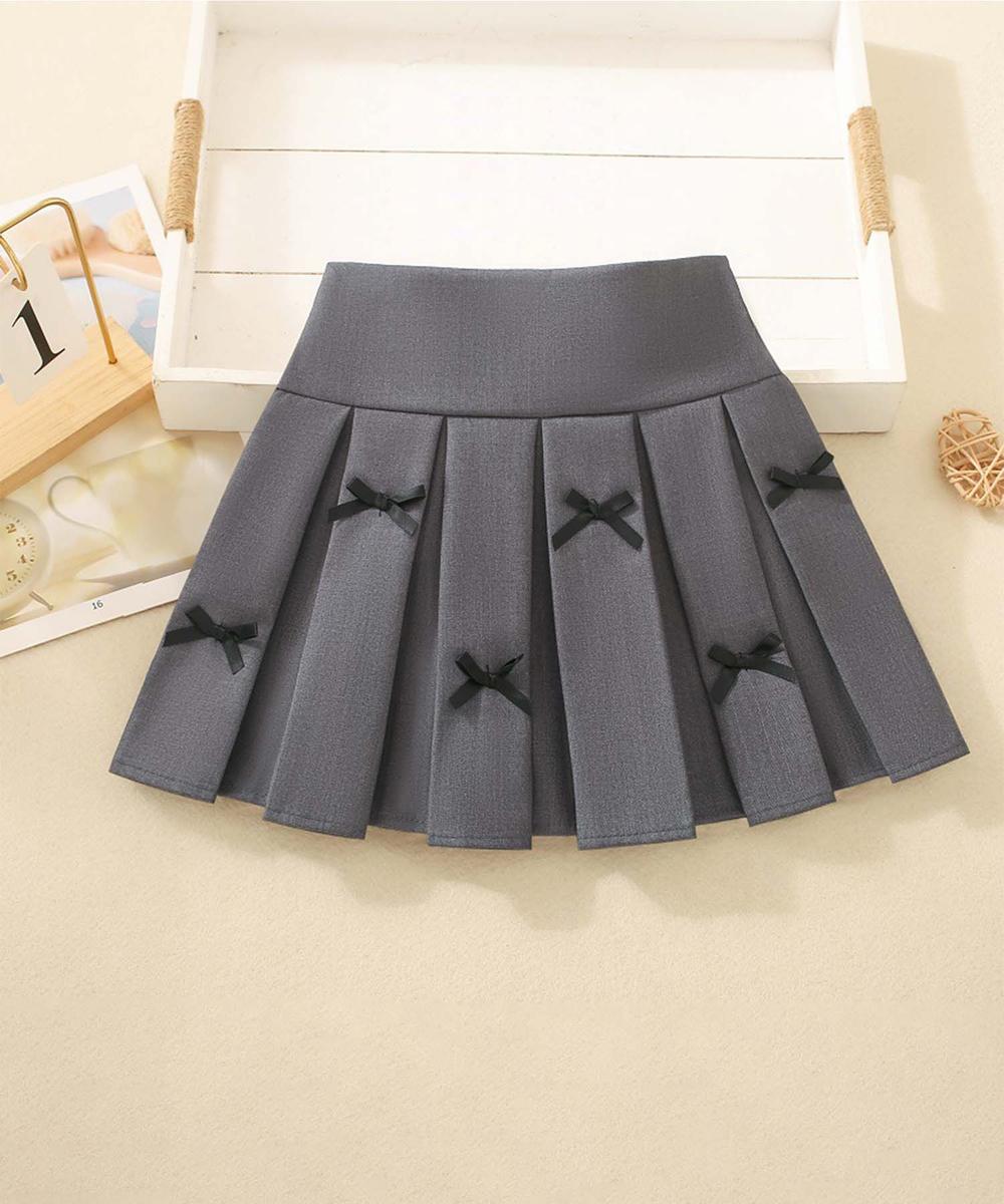 【aimoha-KIDS-】リボンプリーツスカート