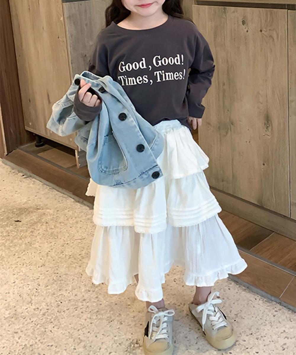 【aimoha-KIDS-】ティアードスカート