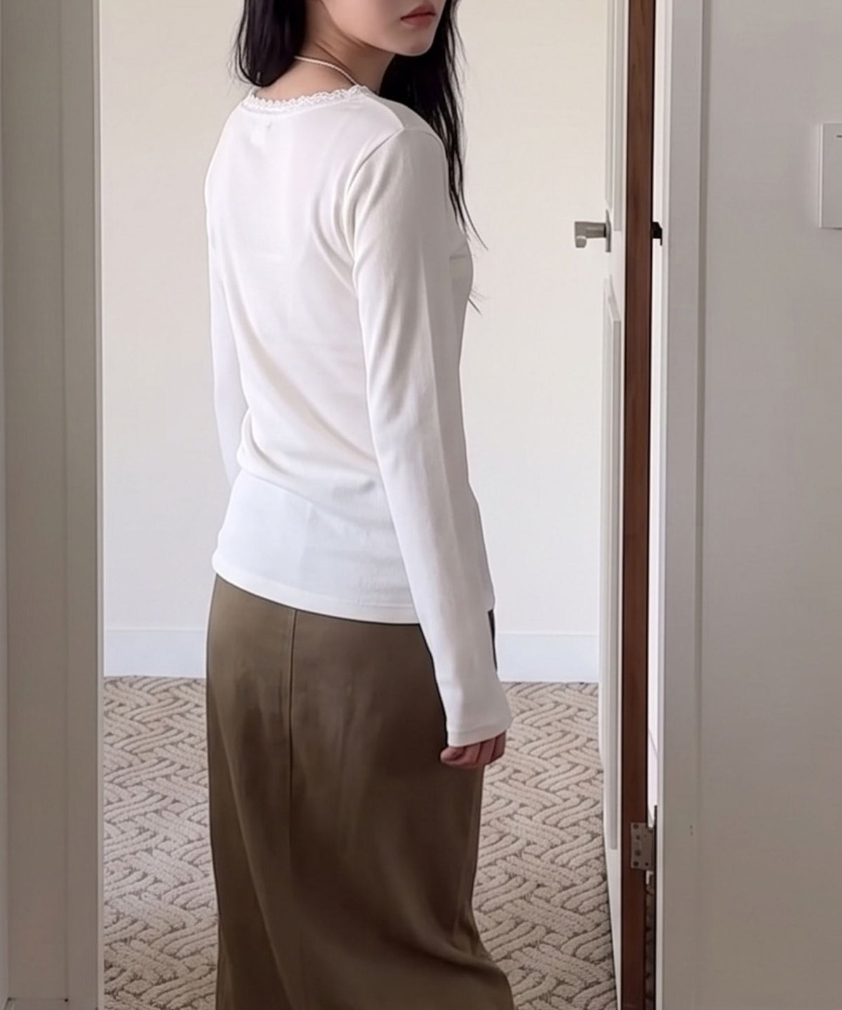 aimoha/レースヘンリーネックトップス
