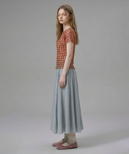 HOOK for girls バブルシフォン総柄クロップドトップス