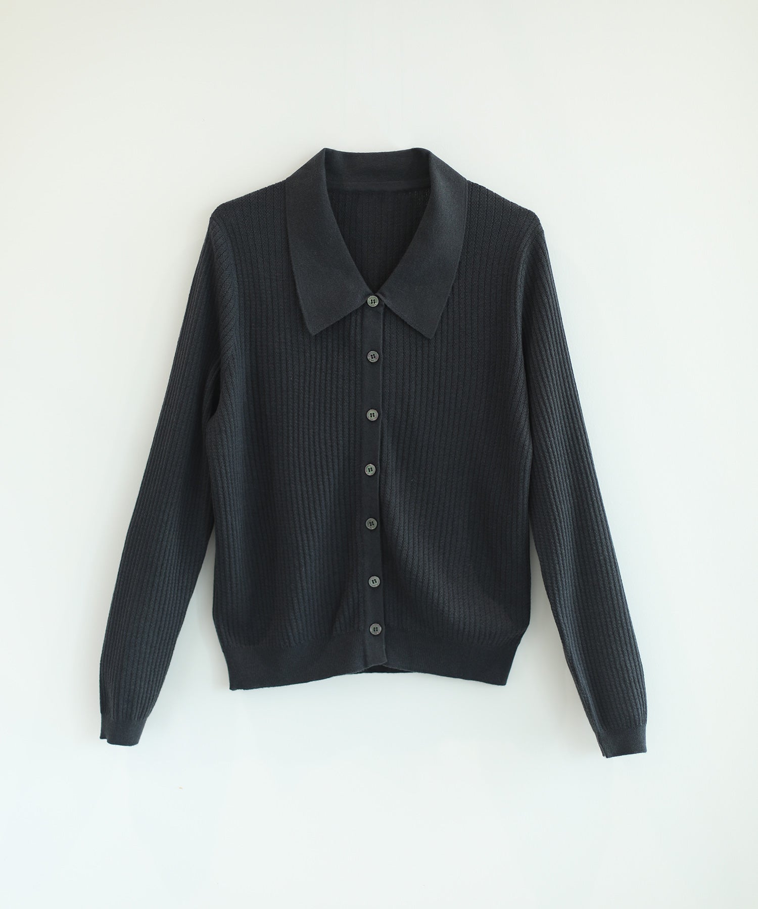 [DECADE CLASSIC] Shirt collar long sleeve cardigan