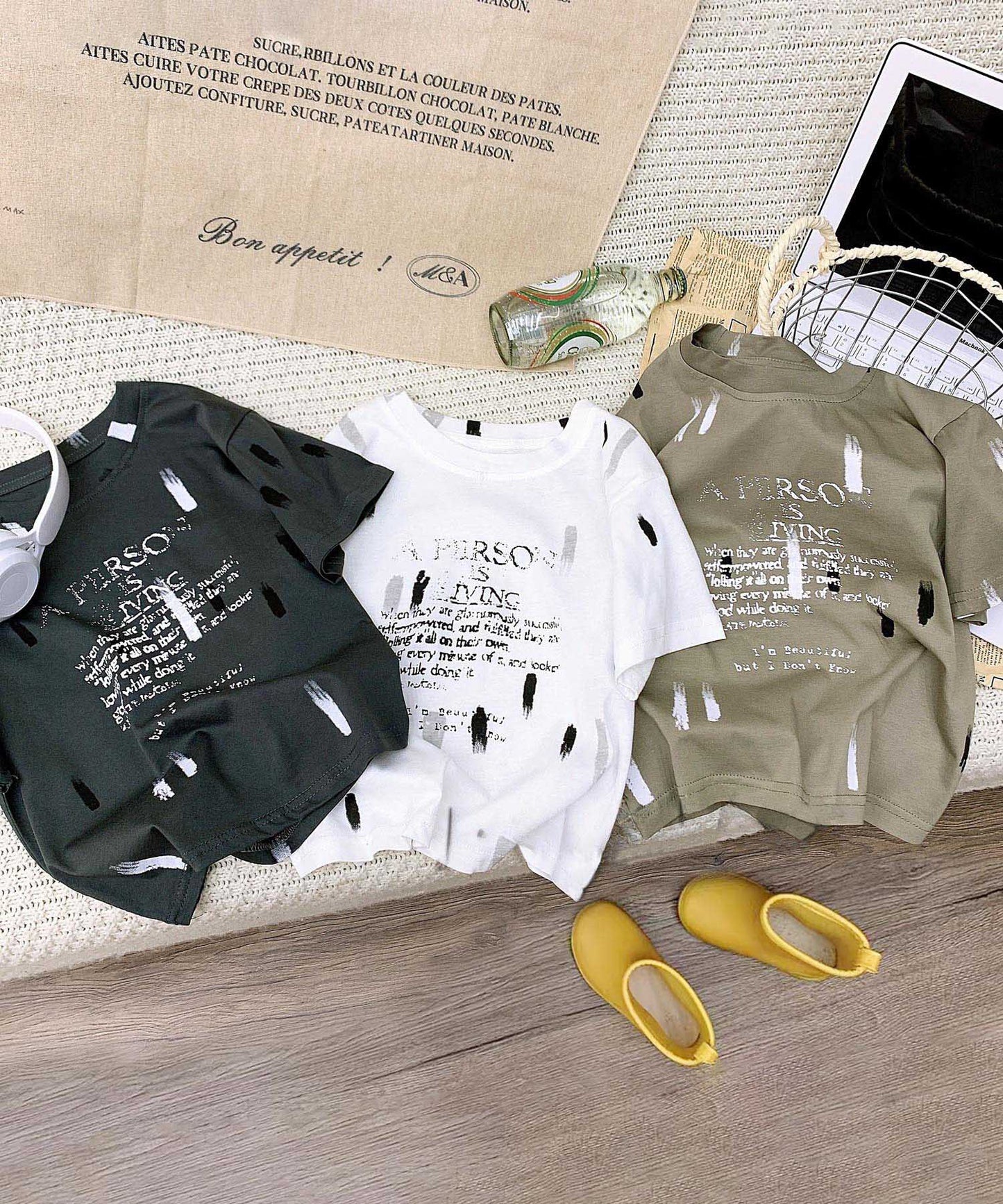【aimoha KIDS】カジュアルプリントTシャツ-蝶- (SS)