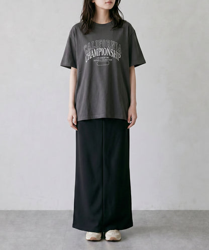 aimoha/カレッジロゴプリントTシャツ