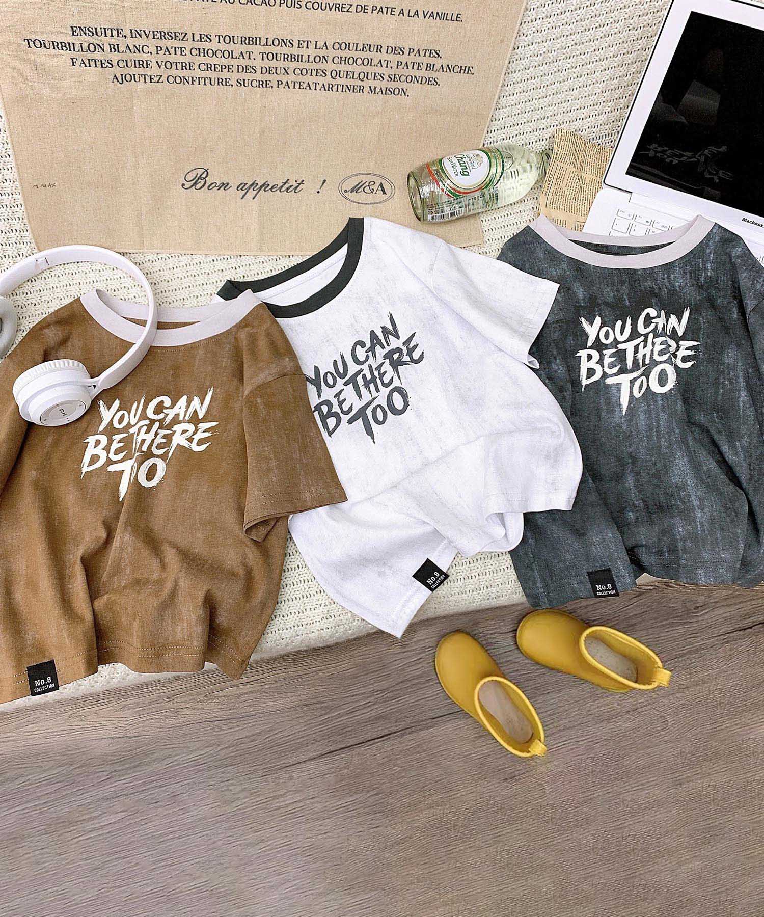 【aimoha KIDS】カジュアルプリントTシャツ-蝶- (SS)
