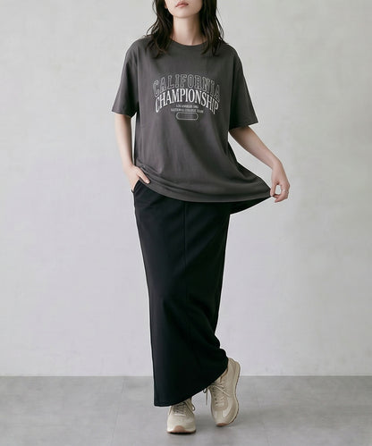 aimoha/カレッジロゴプリントTシャツ