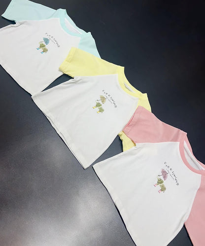 【aimoha KIDS】カジュアルプリントTシャツ-蝶- (SS)