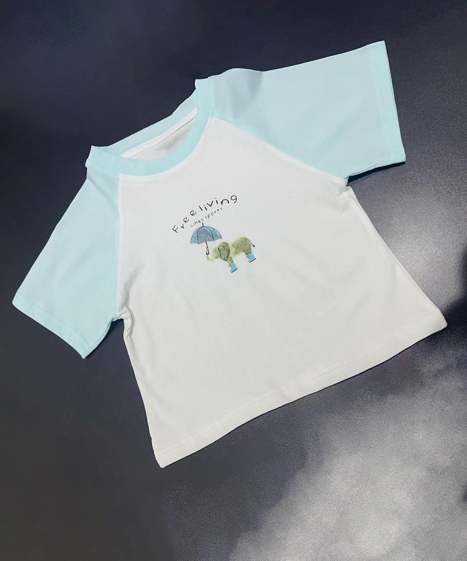【aimoha KIDS】カジュアルプリントTシャツ-蝶- (SS)