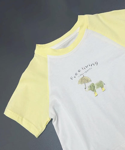 【aimoha KIDS】カジュアルプリントTシャツ-蝶- (SS)