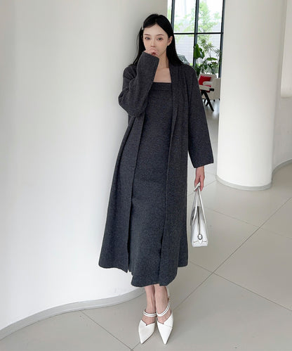 【Jasmine】ニットチューブワンピース＋ロングカーディガン