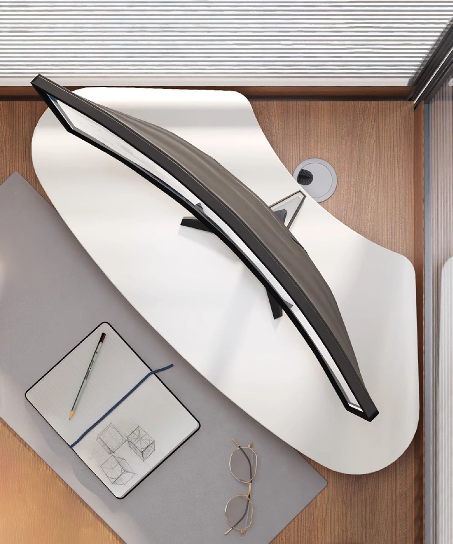 コーナー卓上モニタースタンド