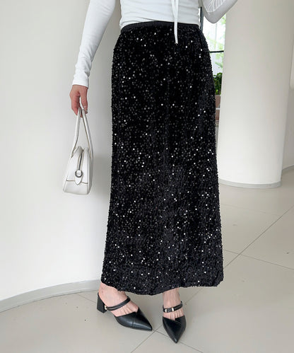 【Jasmine】スパンコールベロアロングスカート