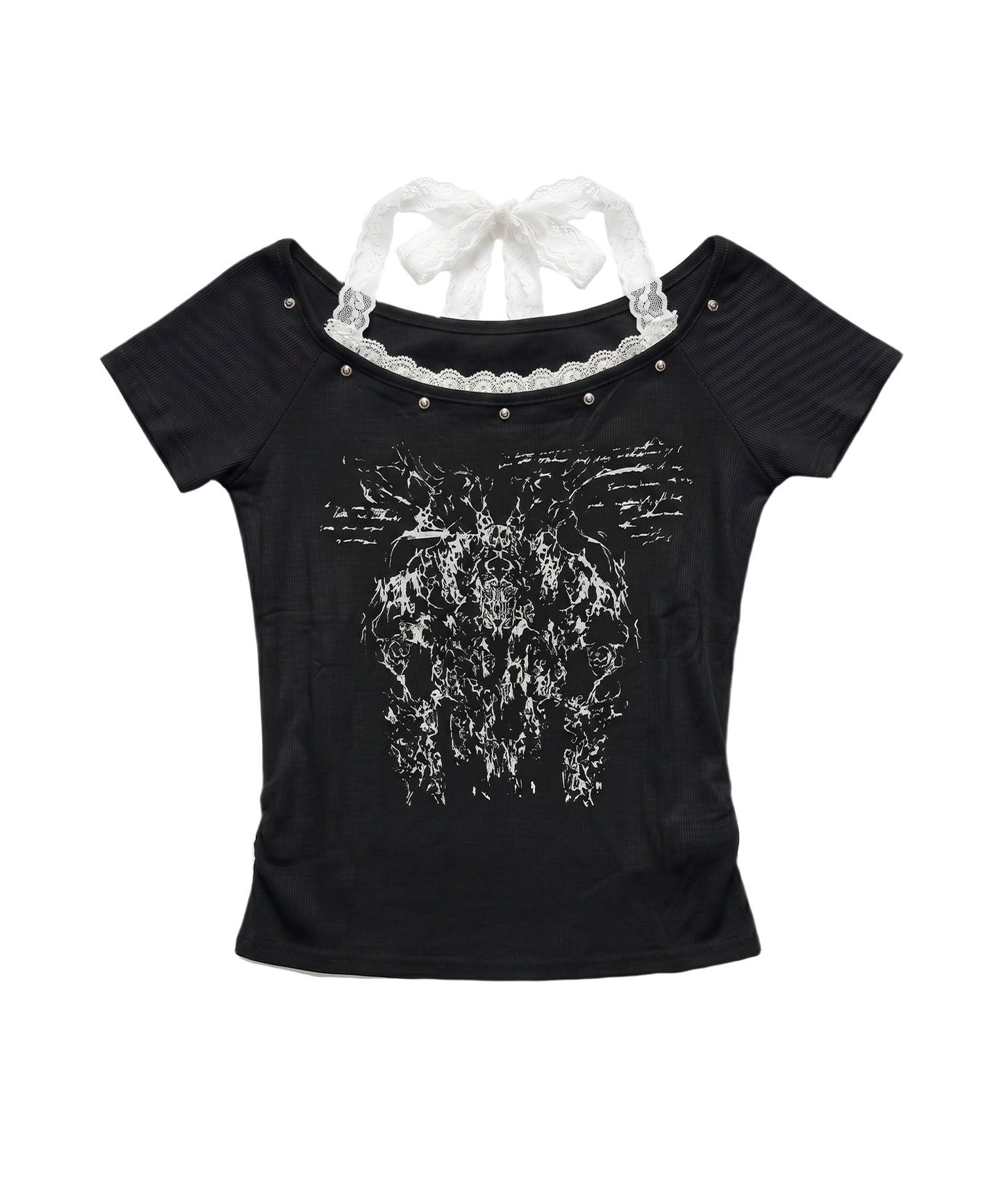 HOOK for girls レースレイヤード風 × グラフィック コンパクトT