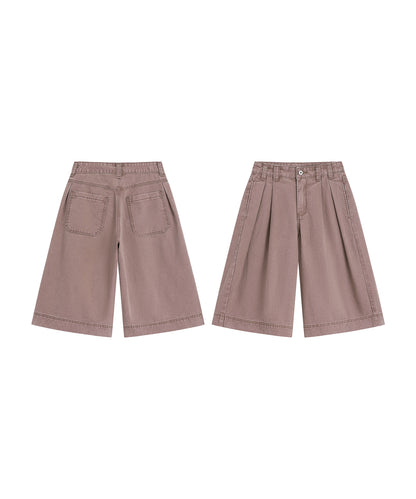 HOOK ピグメント ウォッシュタックワイドハーフパンツ (SS)