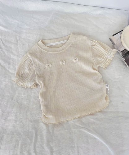[aimoha-KIDS-] Ribbon Accent Ruffle T-shirt