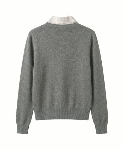 HOOK for girls　配色ストライプ襟付きカーディガン