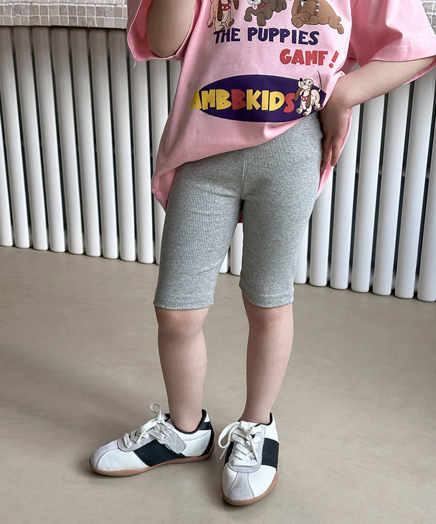 【aimoha-KIDS-】5分丈スパッツ ハーフレギンス