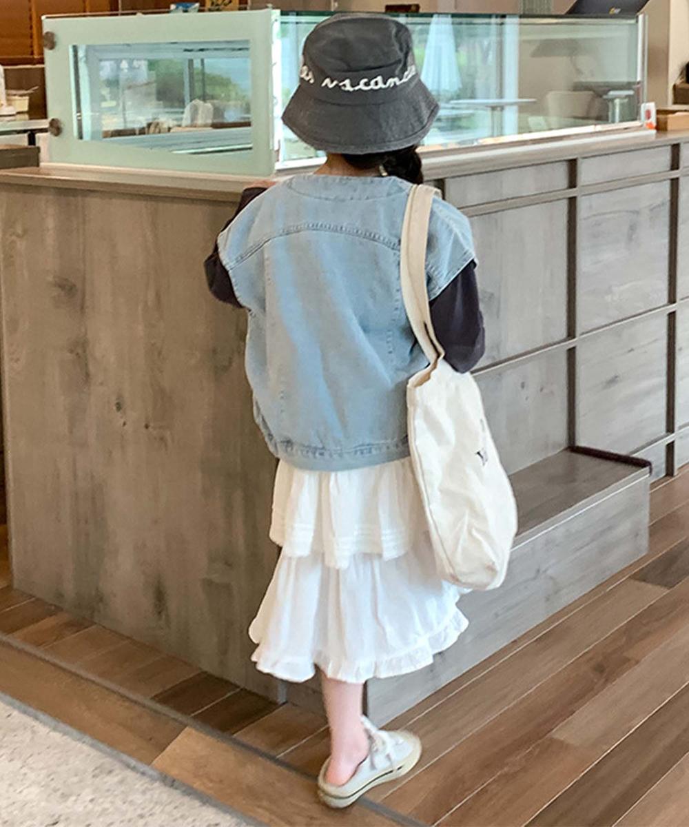 【aimoha-KIDS-】ティアードスカート