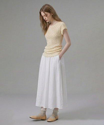 HOOK for girls バブルシフォン総柄クロップドトップス