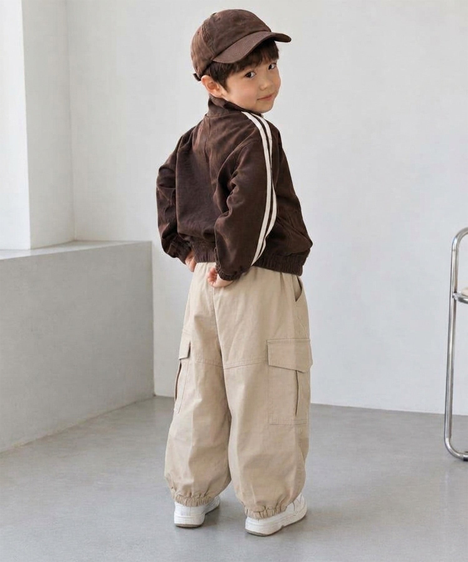 【aimoha KIDS】【90-130cm】ワイドカーゴジョガーパンツ