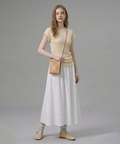 HOOK for girls バブルシフォン総柄クロップドトップス