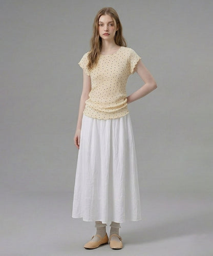 HOOK for girls バブルシフォン総柄クロップドトップス