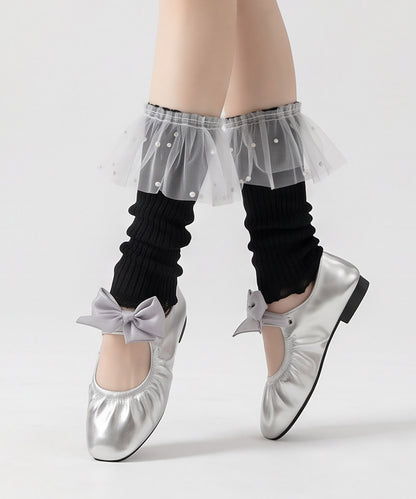 HOOK for girls くしゅくしゅ シアーニット レッグウォーマー コットン 春夏 バレエコア