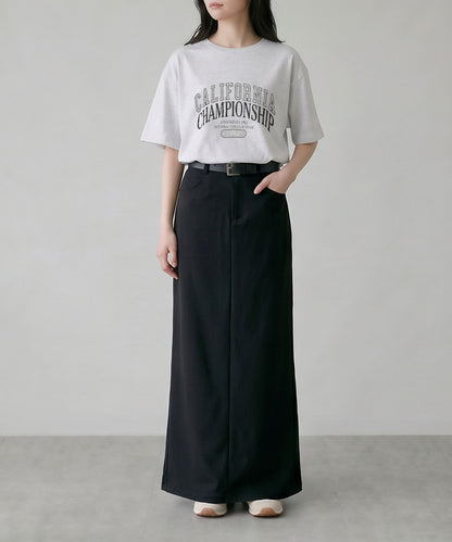 aimoha/カレッジロゴプリントTシャツ