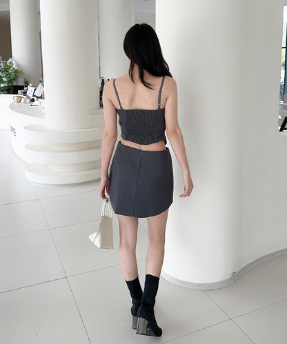 【Jasmine】ショート丈ジャケット＋アシンメトリーキャミ＋スカート