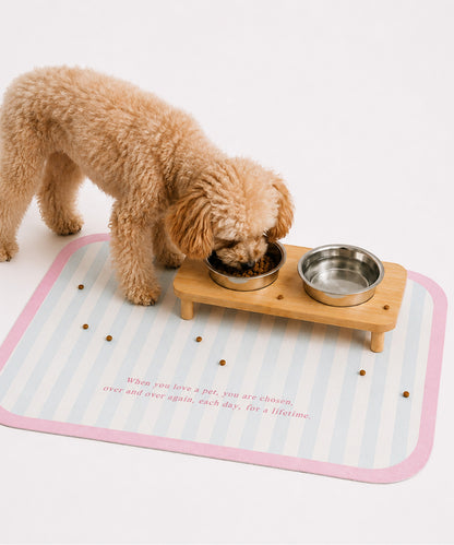 カラフルチェック ペット用食事マット（30×40cm）